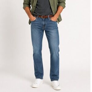 Stio Straight Leg Performance Mid Rise Classic Denim Jeans Medium Wash Size 38